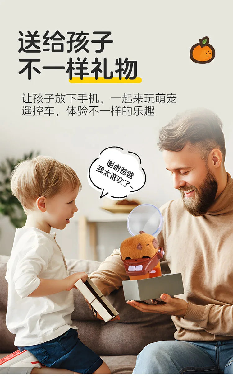 Capybara Rabbit Remote Control Car Watch Toys with Light 2.4G Racing Car Wrist Toy for Kid RC Small Car Interactive Game