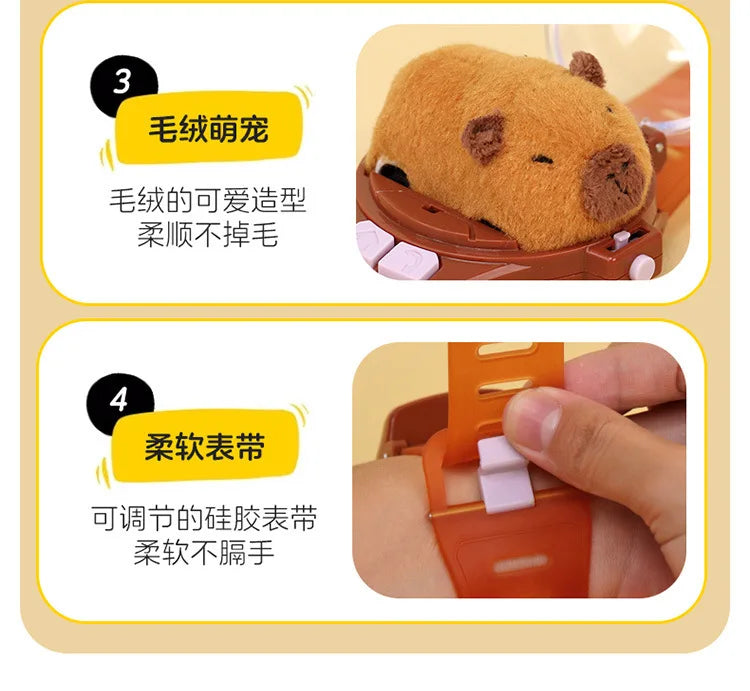 Capybara Rabbit Remote Control Car Watch Toys with Light 2.4G Racing Car Wrist Toy for Kid RC Small Car Interactive Game