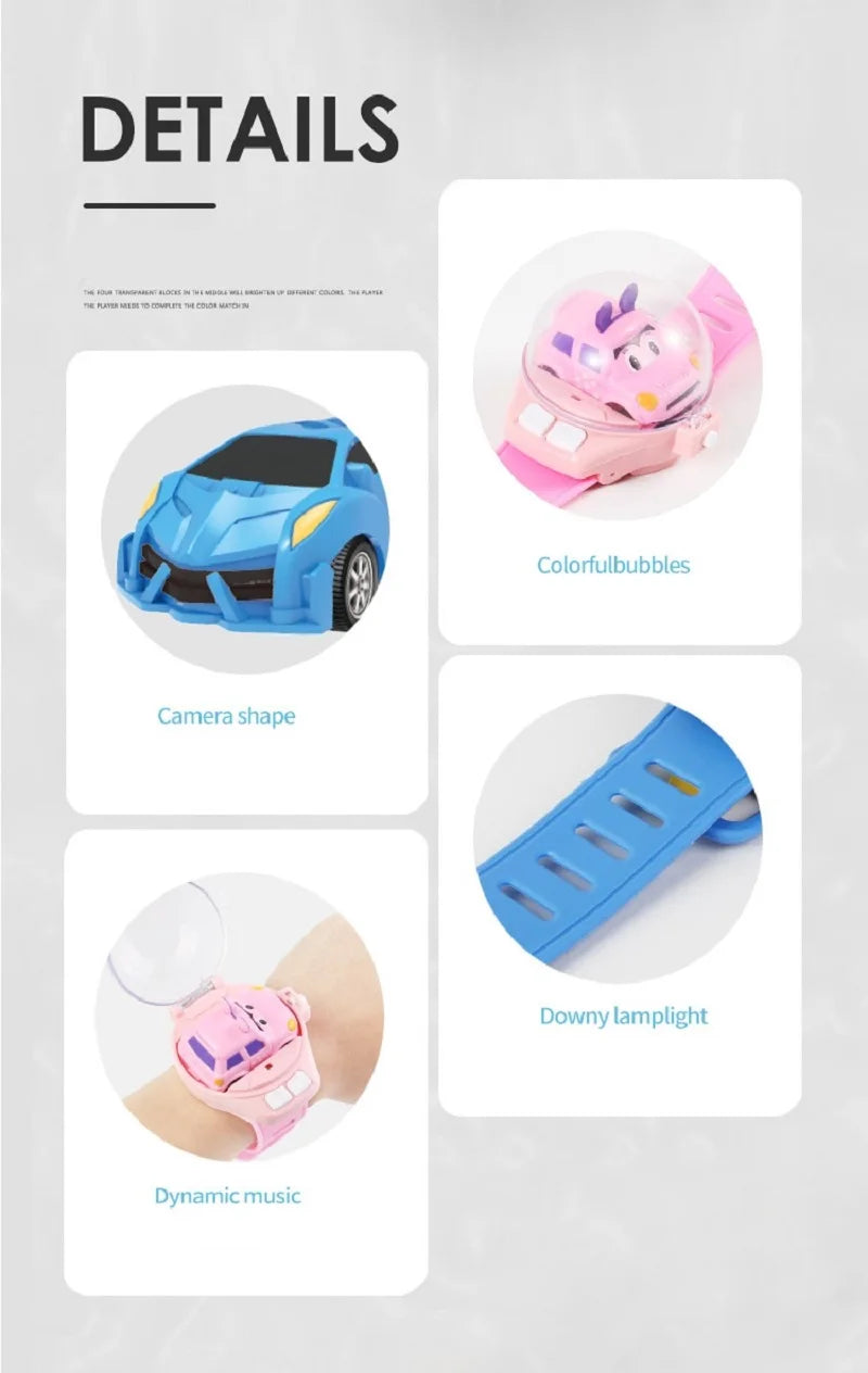 2.4G Mini Watch Control Car Cute RC Car Kids Companion Birthday Boy Girl Gift Christmas Watch RC Car Toy