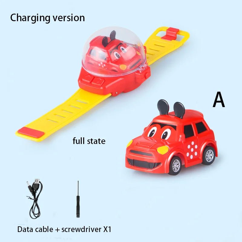 2.4G Mini Watch Control Car Cute RC Car Kids Companion Birthday Boy Girl Gift Christmas Watch RC Car Toy