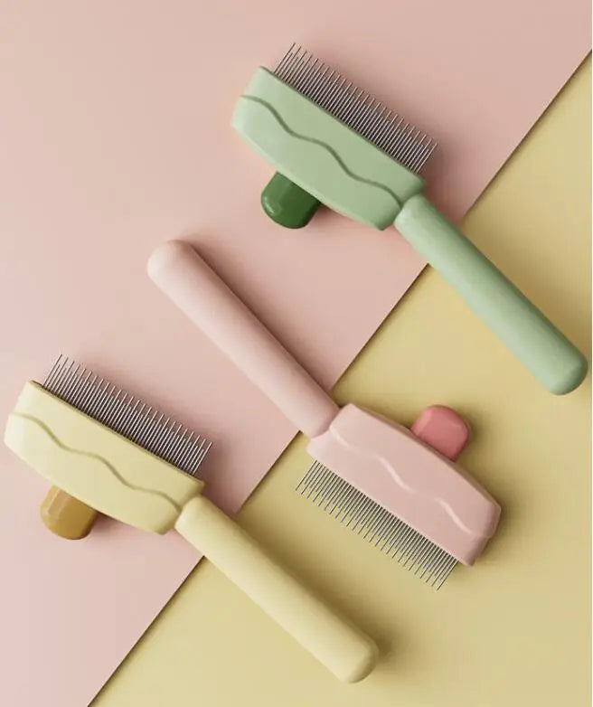 Dog Comb Massage Dog Brush Automatic Pet Hair Remover Self Cleaning Cat Brush Dogs Grooming One Button Hair Comb Pet Products
