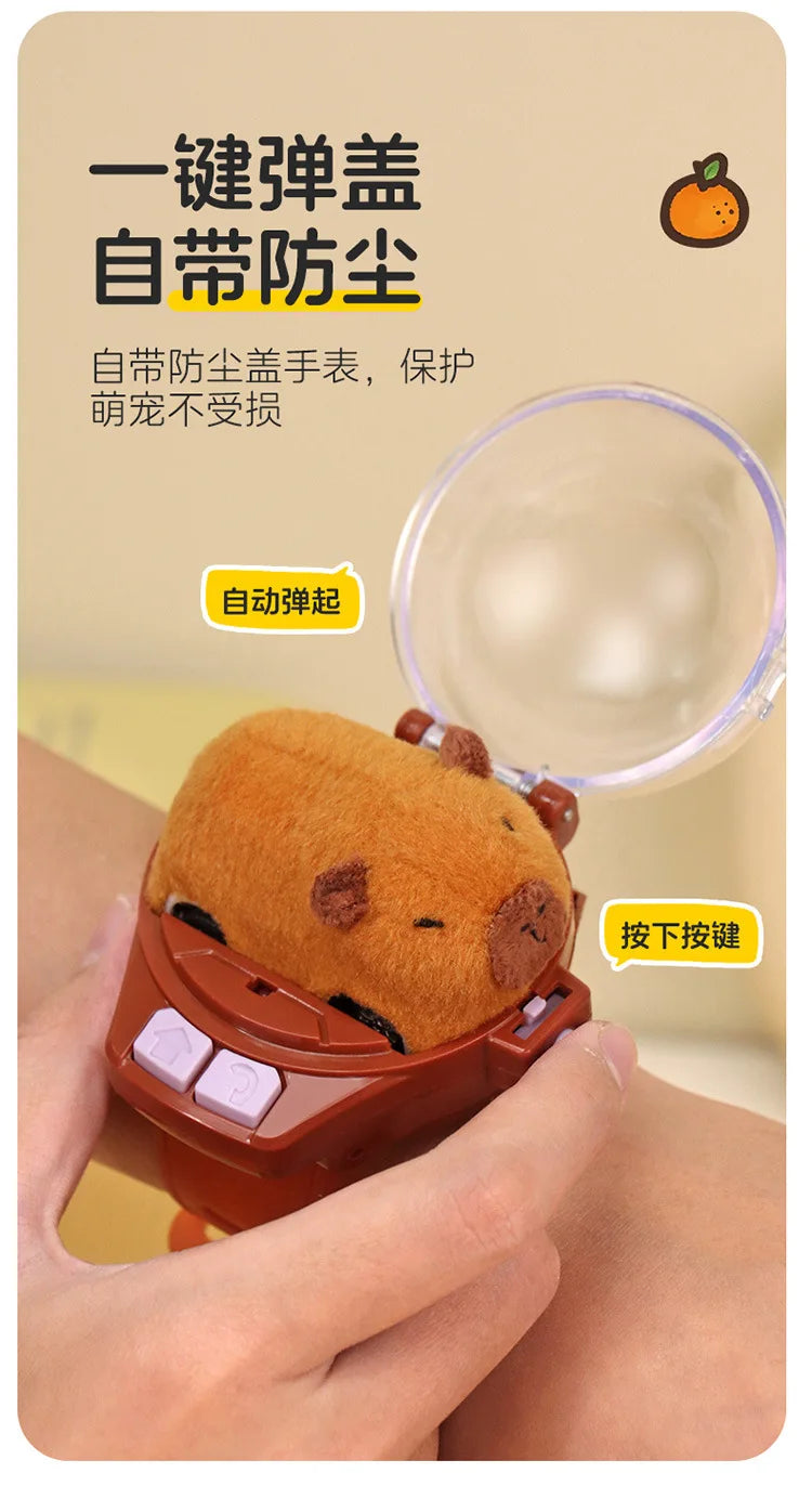 Capybara Rabbit Remote Control Car Watch Toys with Light 2.4G Racing Car Wrist Toy for Kid RC Small Car Interactive Game