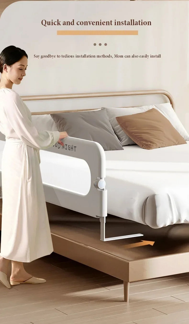 IMBABY Bed Guardrail Anti Fall Baby Safety Bed Barrier Portable Crib Cover Adjustable Bed Rail Guard Bedroom Crib Bumpers